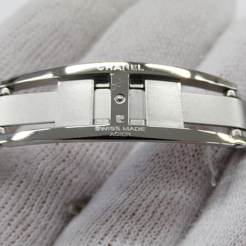 香奈兒女士腕錶，J12，12鑽，日期顯示，石英機芯，QZ，不鏽鋼錶殼，黑色陶瓷錶殼，H1625，拋光-4