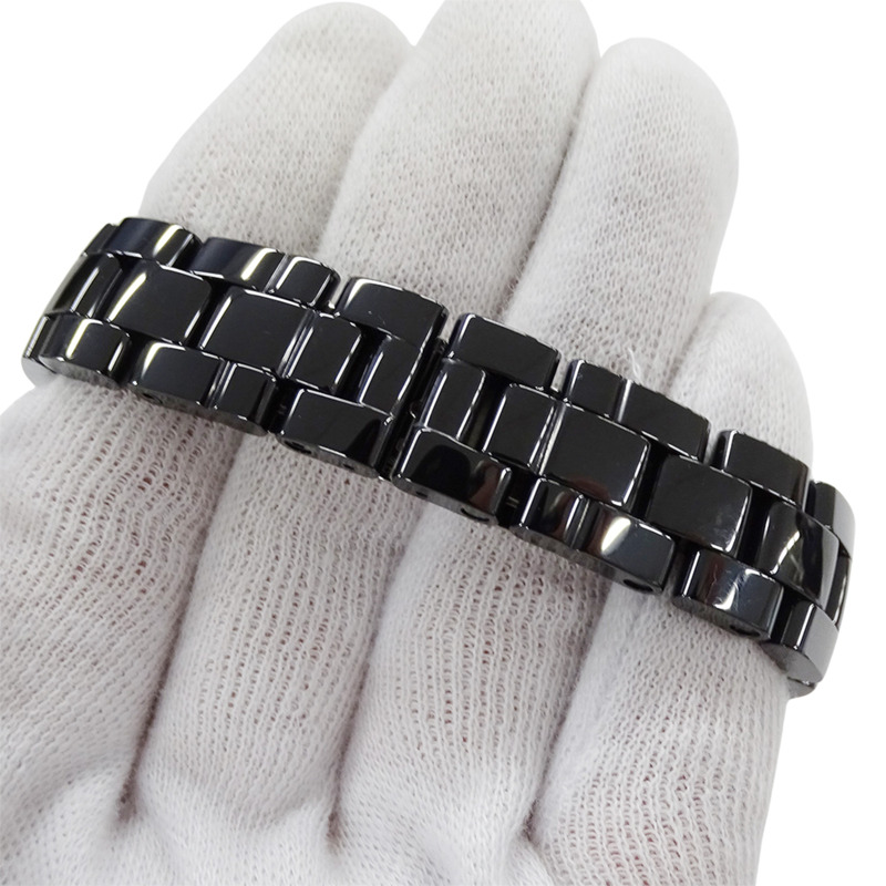 香奈兒女士腕錶，J12，12鑽，日期顯示，石英機芯，QZ，不鏽鋼錶殼，黑色陶瓷錶殼，H1625，拋光-5