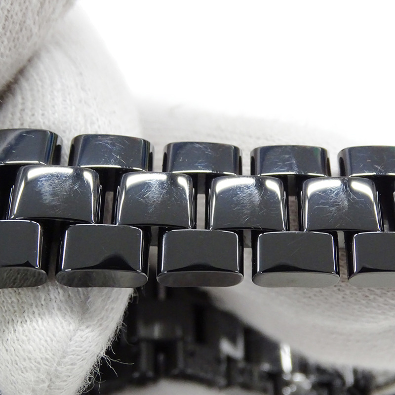 香奈兒女士腕錶，J12，12鑽，日期顯示，石英機芯，QZ，不鏽鋼錶殼，黑色陶瓷錶殼，H1625，拋光-6