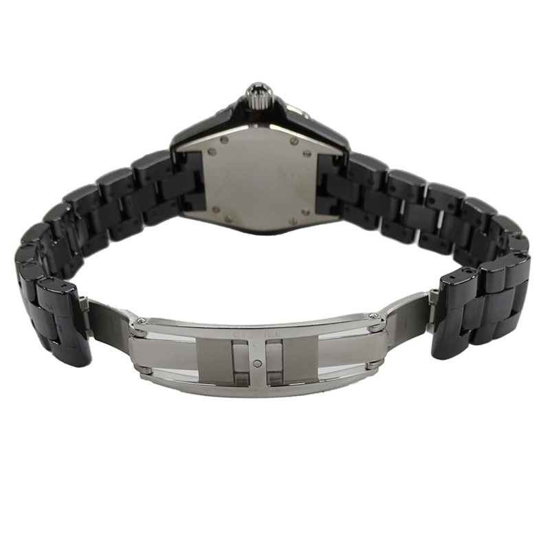 香奈兒女士腕錶 J12 日期石英 QZ 不鏽鋼黑色陶瓷 H0682 拋光-3