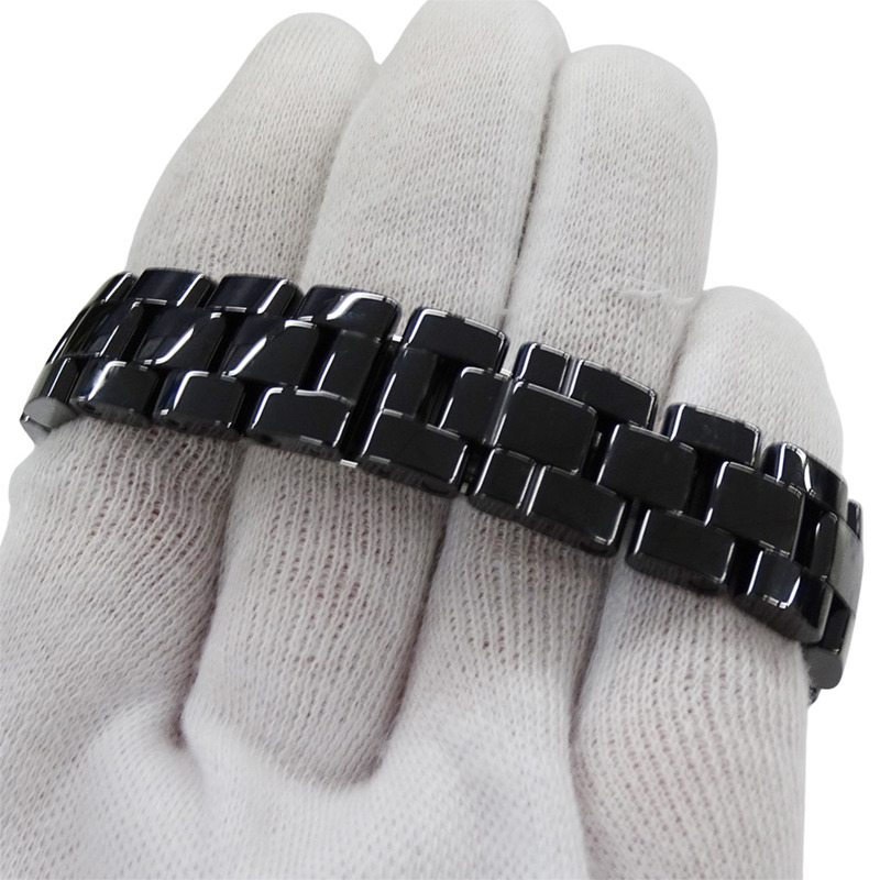 香奈兒女士腕錶 J12 日期石英 QZ 不鏽鋼黑色陶瓷 H0682 拋光-5