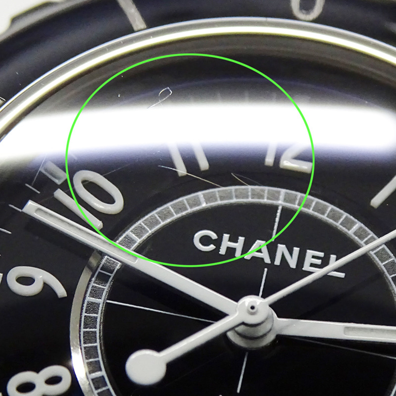 香奈兒女士腕錶 J12 日期石英 QZ 不鏽鋼黑色陶瓷 H0682 拋光-9