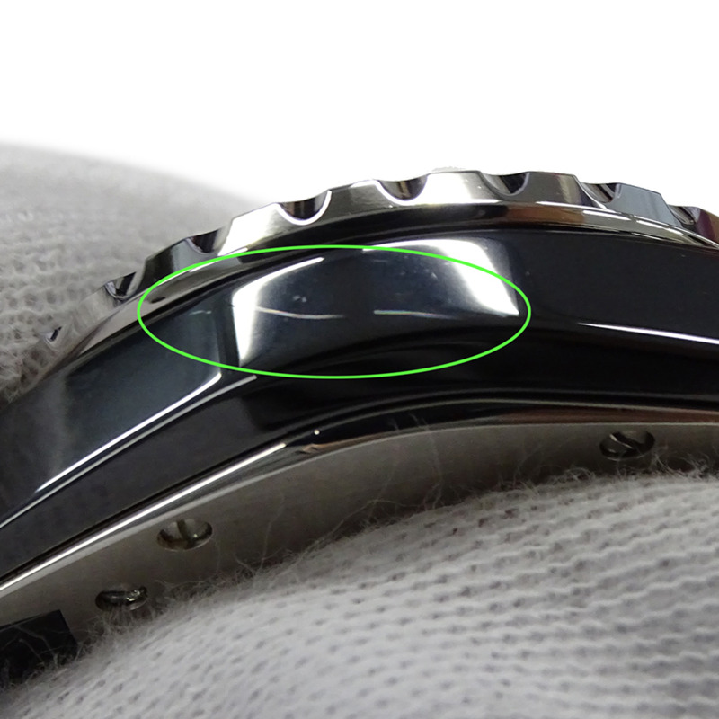 香奈兒女士腕錶 J12 日期石英 QZ 不鏽鋼黑色陶瓷 H0682 拋光-10