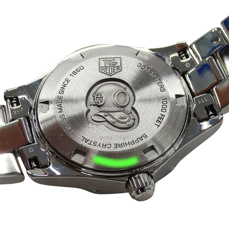 TAG Heuer Aquaracer WAF1415 BA0824 女士腕錶，貝殼錶殼，10 顆鑽石，日期顯示，石英機芯，不鏽鋼錶殼，銀色，拋光-7