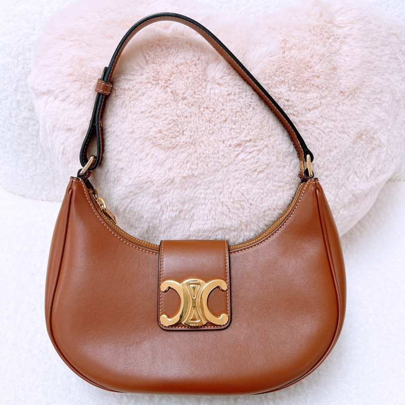 Celine ava triomphe 棕色凱旋門腋下包-0