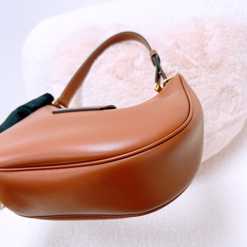 Celine ava triomphe 棕色凱旋門腋下包-7