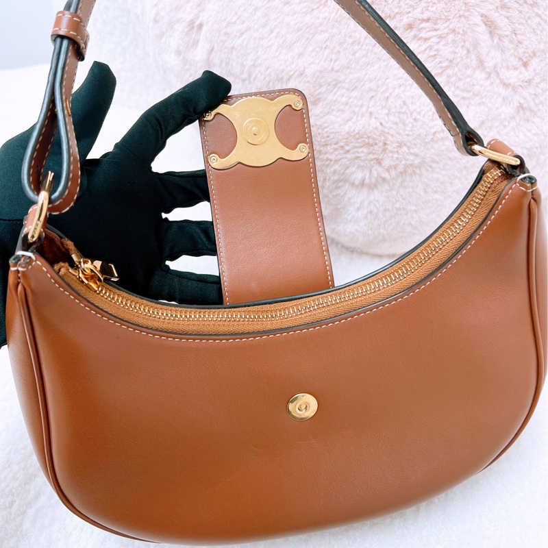 Celine ava triomphe 棕色凱旋門腋下包-8