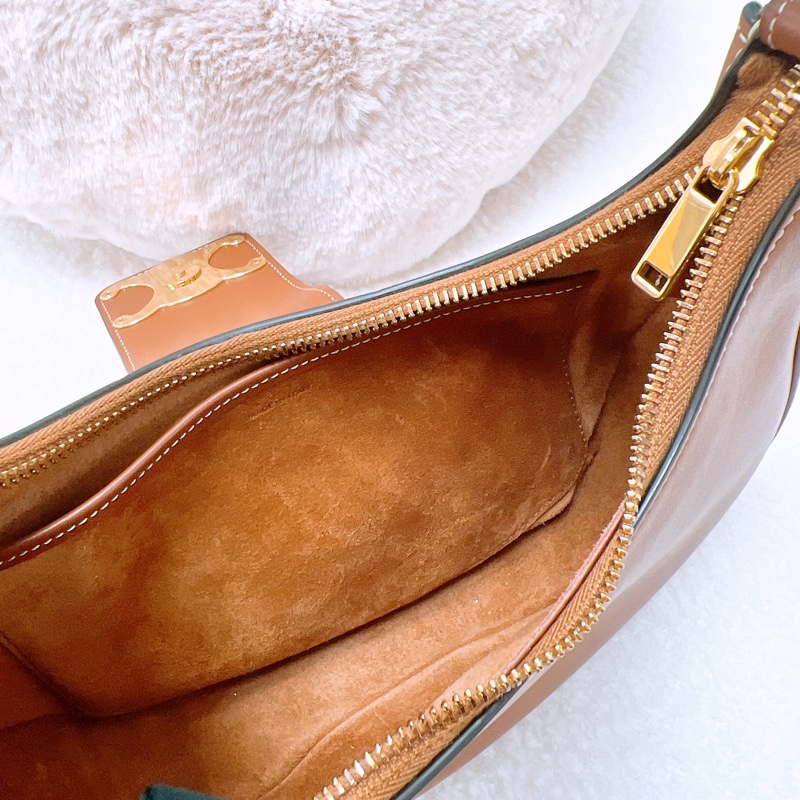 Celine ava triomphe 棕色凱旋門腋下包-10