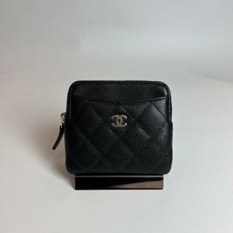 全新品 CHANEL COCO吐司零錢包荔枝黑金  晶片款