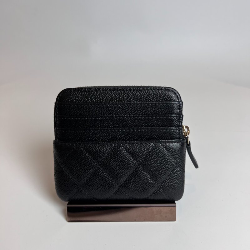 全新品 CHANEL COCO吐司零錢包荔枝黑金 晶片款-1