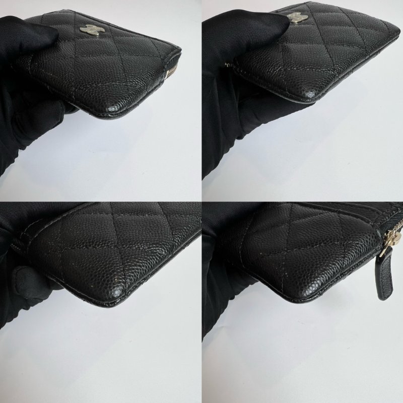 全新品 CHANEL COCO吐司零錢包荔枝黑金 晶片款-5