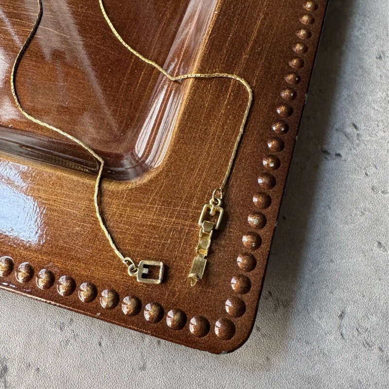 Givenchy G logo 鍍金 皓石 黑琺瑯 項鏈 頸鏈-10