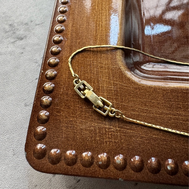 Givenchy G logo 鍍金 皓石 黑琺瑯 項鏈 頸鏈-11