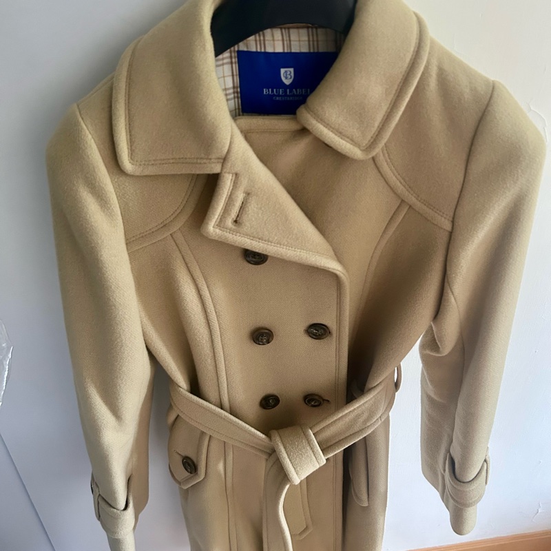 Burberry Blue label crestbridge 卡其色羊毛大衣-0