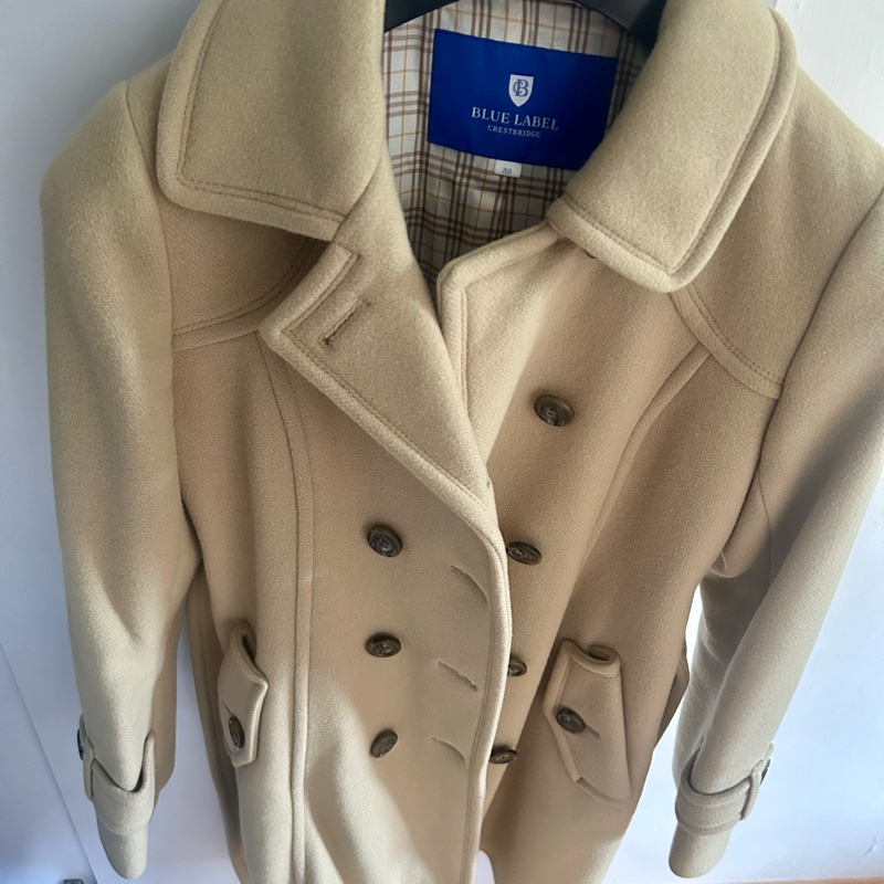 Burberry Blue label crestbridge 卡其色羊毛大衣-2