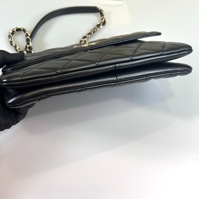 CHANEL TRENDY肩背包 羊皮黑 晶片款-3