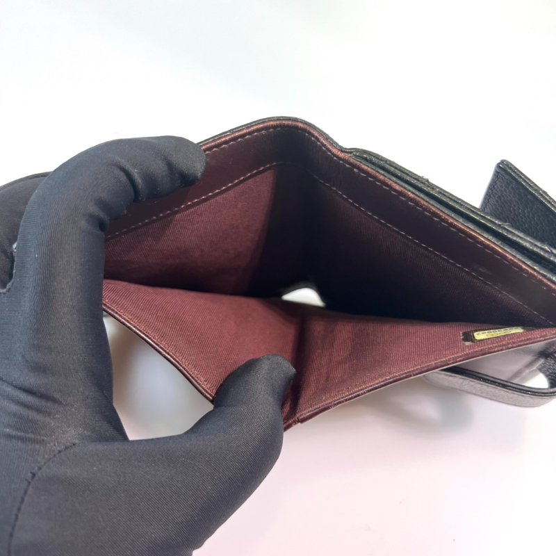 CHANEL CF二折短夾荔枝黑 22開-5