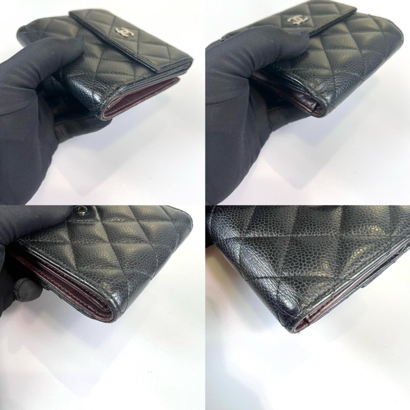 CHANEL CF二折短夾荔枝黑 22開-7