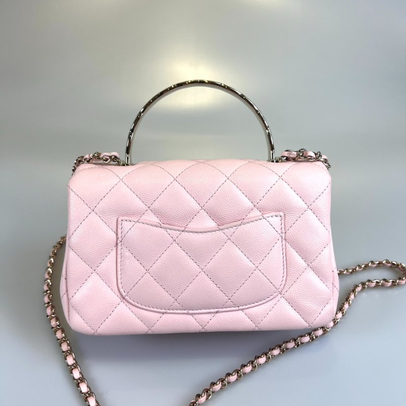 CHANEL HANDLE提把CF季節款20CM 荔枝粉 AS5554/晶片款-1