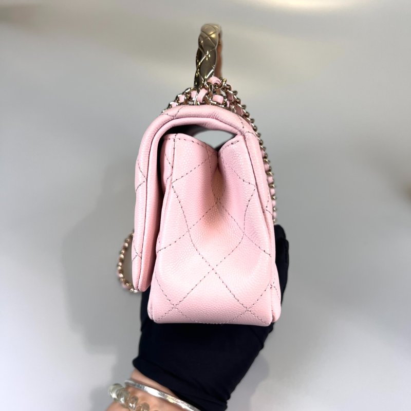 CHANEL HANDLE提把CF季節款20CM 荔枝粉 AS5554/晶片款-2