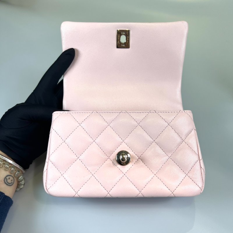 CHANEL HANDLE提把CF季節款20CM 荔枝粉 AS5554/晶片款-5