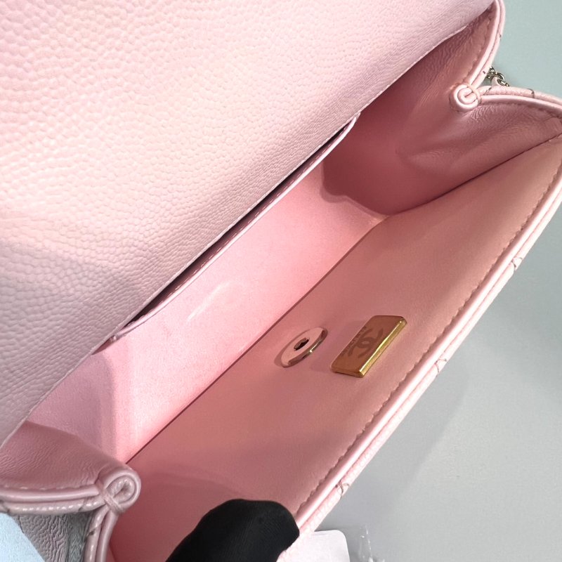 CHANEL HANDLE提把CF季節款20CM 荔枝粉 AS5554/晶片款-6