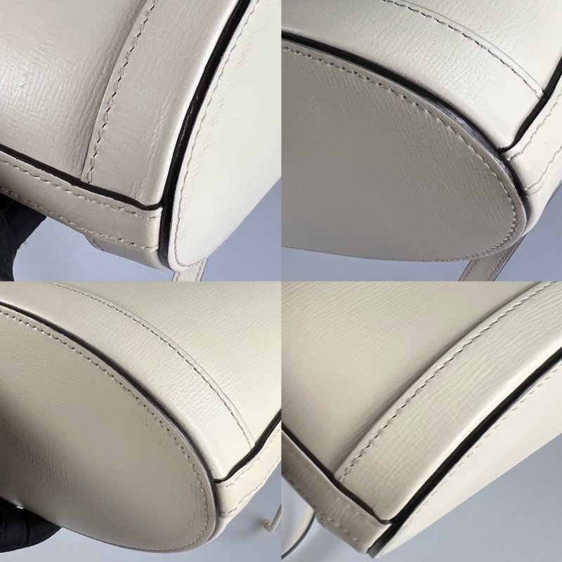 GUCCI 白色1955抽繩水桶包-8