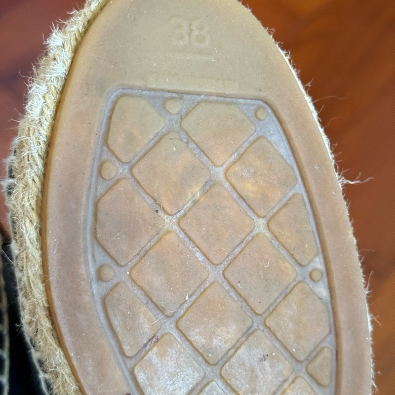 Chanel 二手深藍&黑小羊皮 鉛筆鞋 尺寸：38-33