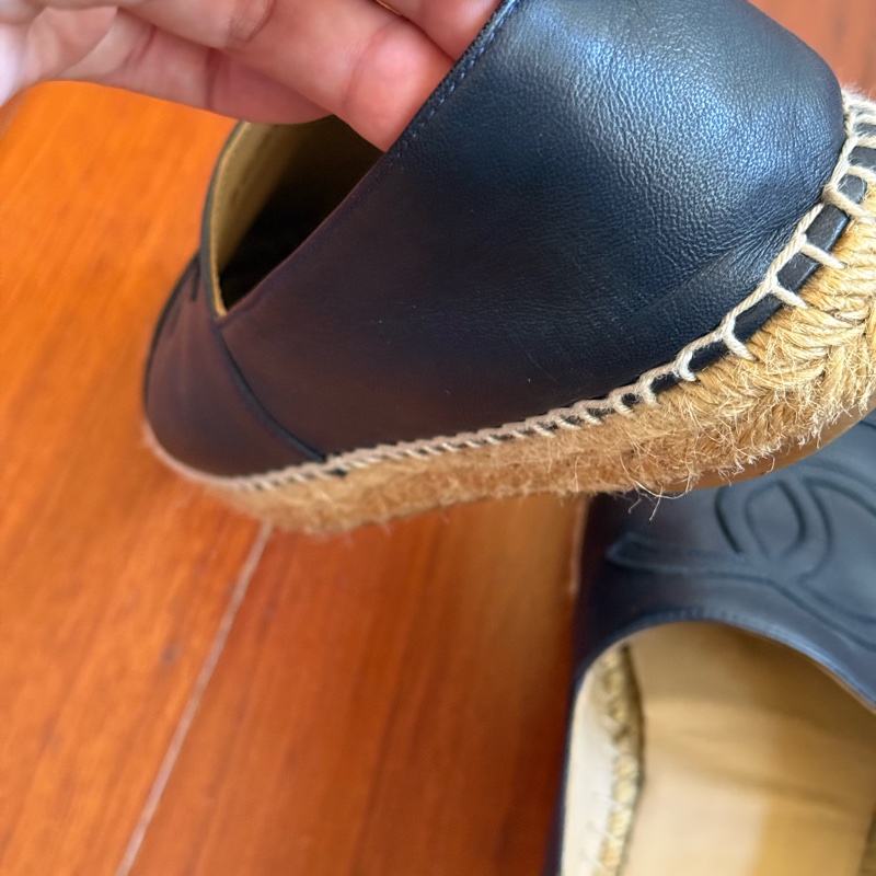 Chanel 二手深藍&黑小羊皮 鉛筆鞋 尺寸：38-48