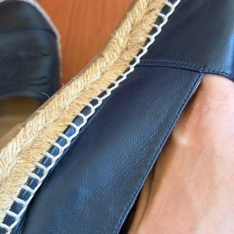 Chanel 二手深藍&黑小羊皮 鉛筆鞋 尺寸：38-54