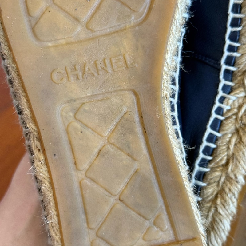 Chanel 二手深藍&黑小羊皮 鉛筆鞋 尺寸：38-60