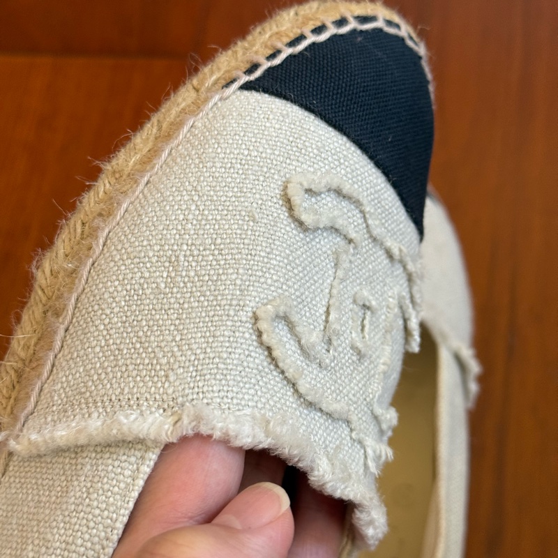 Chanel 二手白色丹寧布鉛筆鞋 尺寸：37-11