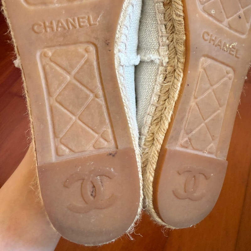 Chanel 二手白色丹寧布鉛筆鞋 尺寸：37-60