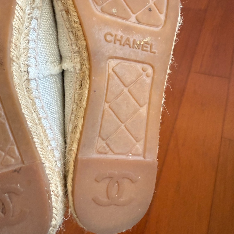 Chanel 二手白色丹寧布鉛筆鞋 尺寸：37-61