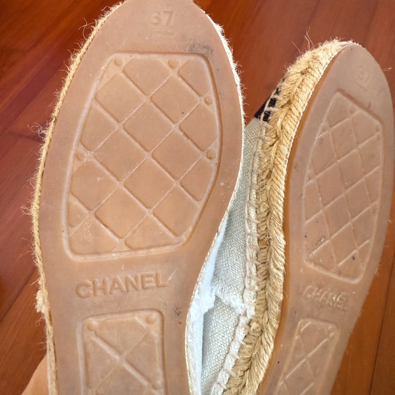 Chanel 二手白色丹寧布鉛筆鞋 尺寸：37-63