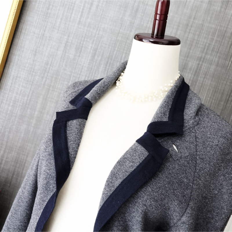 CHANEL 香奈兒 深灰色 長上衣 罩衫 長版 針織外套 針織上衣 毛衣 外套-6