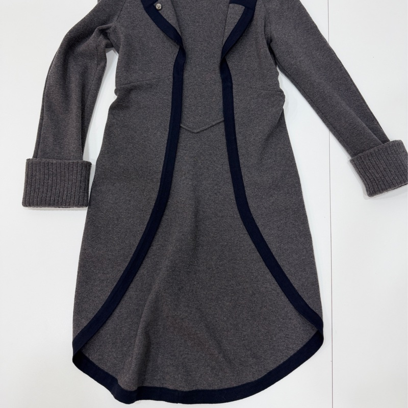 CHANEL 香奈兒 深灰色 長上衣 罩衫 長版 針織外套 針織上衣 毛衣 外套-11