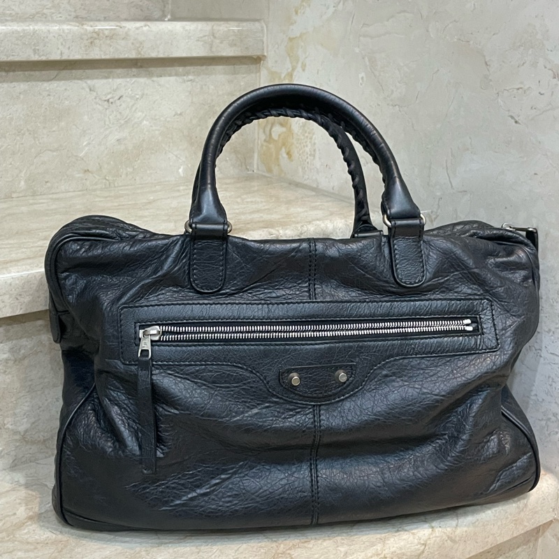 ▪️富貴選物FUGUEI▪️Balenciaga 黑銀機車包手提公事包-0