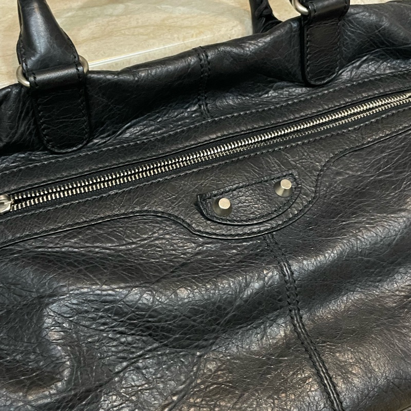 ▪️富貴選物FUGUEI▪️Balenciaga 黑銀機車包手提公事包-10