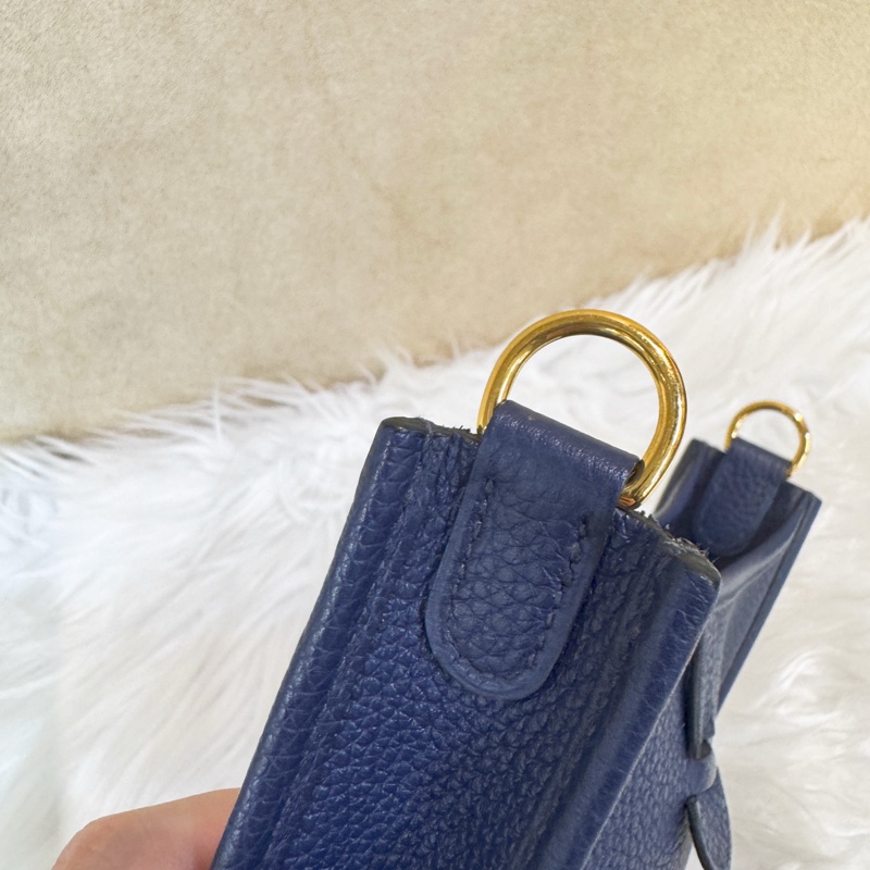 Hermes Mini Evelyne M3水墨藍TC皮斜背包-11