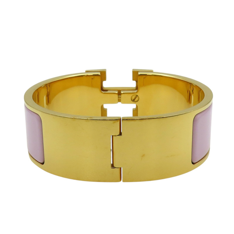 粉色琺瑯 金色鍍金 Clic Clac H 手環【HERMES 愛馬仕】-1
