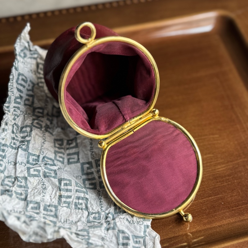 Givenchy 皮革收納盒 零錢包 耳機包 酒紅色真皮-4