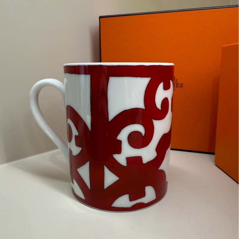 HERMES 紅白馬克杯-1