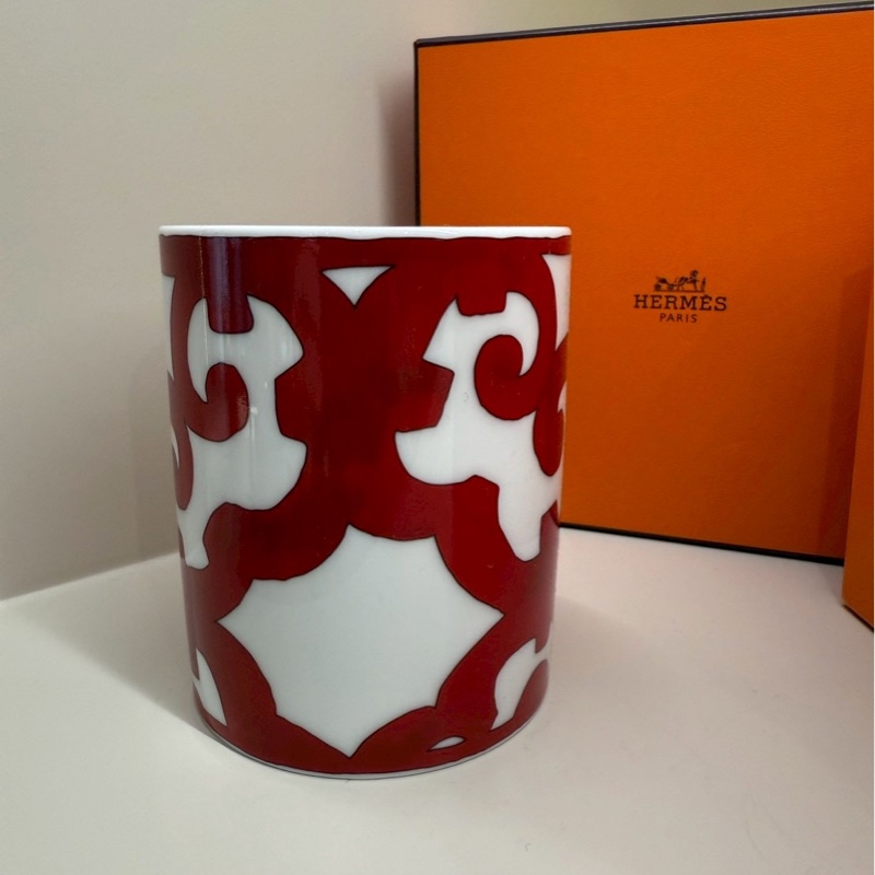 HERMES 紅白馬克杯-2