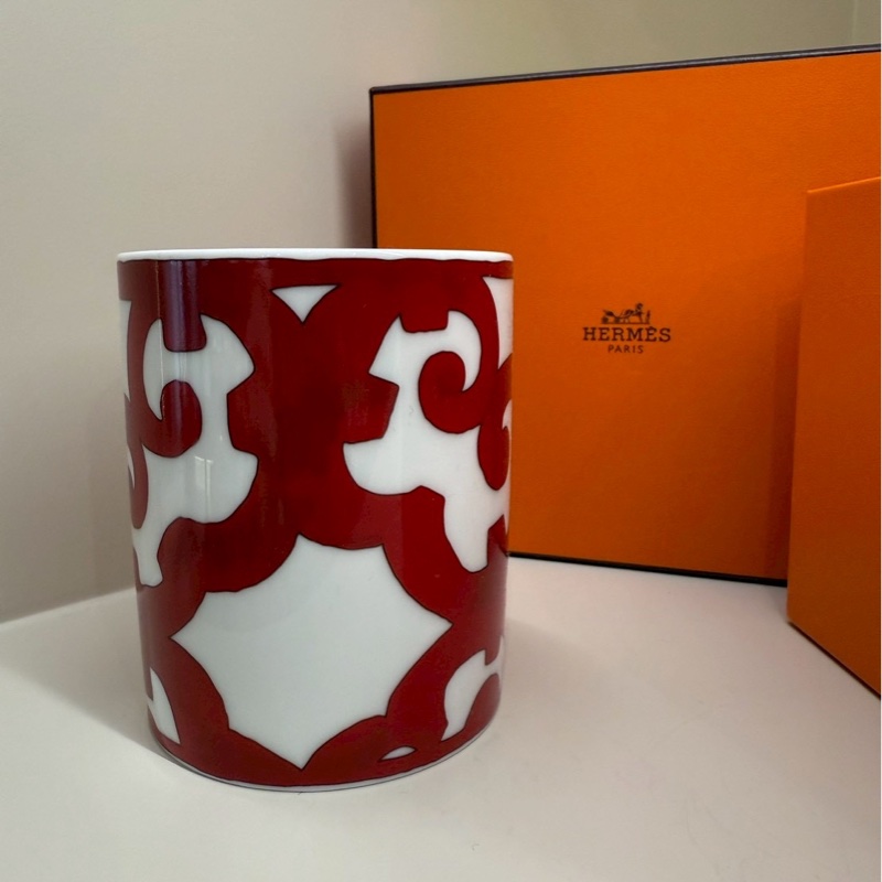 HERMES 紅白馬克杯-3