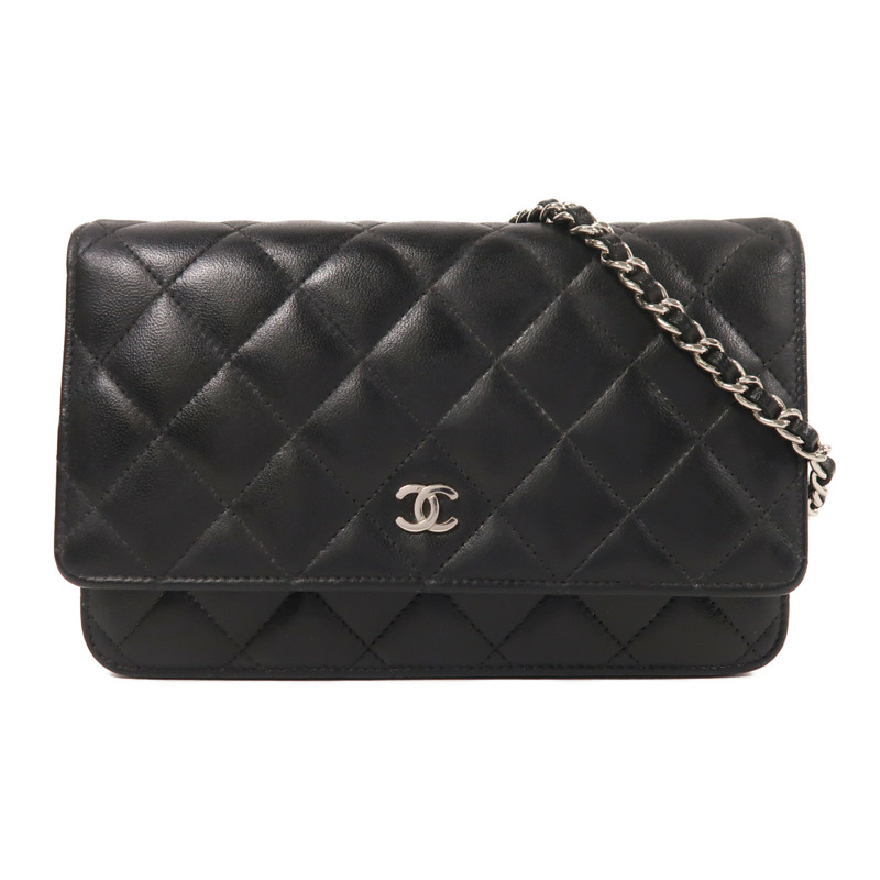 CHANEL 羊皮皮革WOC Wallet On Chain銀扣鏈帶肩背袋-0