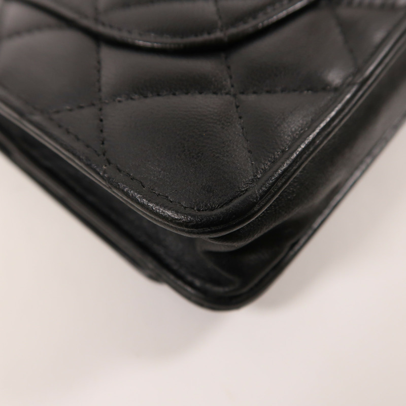 CHANEL 羊皮皮革WOC Wallet On Chain銀扣鏈帶肩背袋-12