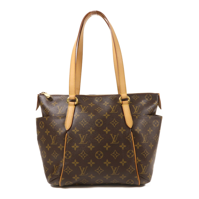 LOUIS VUITTON Monogram Totally PM金扣肩背袋/手挽袋棕色-0
