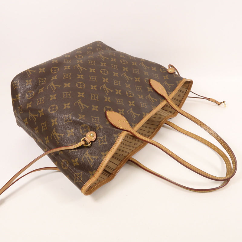 LOUIS VUITTON Monogram Neverfull MM金扣手挽袋-7