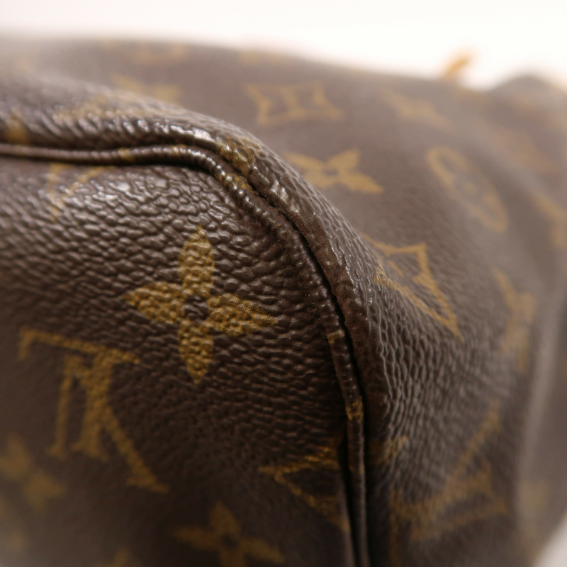 LOUIS VUITTON Monogram Neverfull MM金扣手挽袋-10